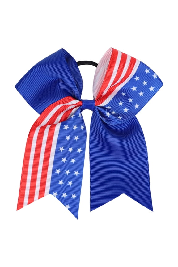 4th of July Glitter Cheer Hair Bows Patriotic Cheerleader Bows Independence Day Hairs Accessories for Kids,Blue