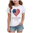 thumbnail image 1 of Staki 4th of July Toddler Shirt Boys American Flag Shirt Girls USA Shirt 4th of July Kids American Flag Tee USA Jersey Cotton Tops(White,2-3 Years), 1 of 5