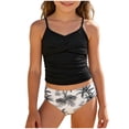 thumbnail image 1 of Staki 8-13T Girls Tankini Swimsuits for Teens 2 Piece Padded Bathing Suit Drawstring Swimwear Set,10-11 Years, 1 of 7
