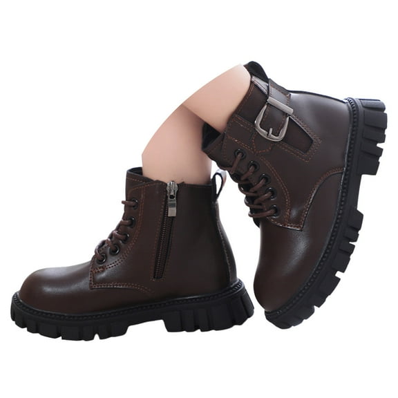 Staki Ankle Boots for Girls Toddler/Little Kid Girl's Sweet Short Ankle Boots Bowknot Side Zipper Dress Booties(Coffee,2 Big Kid)