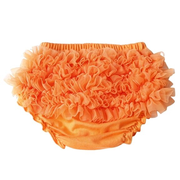 Staki Baby Bloomers Ruffle Diaper Cover for Toddler Girls Newborn Toddler Kids Panties Bloomers Girl's Cotton Shorts 6M 9M 12M Orange,15-24 Months
