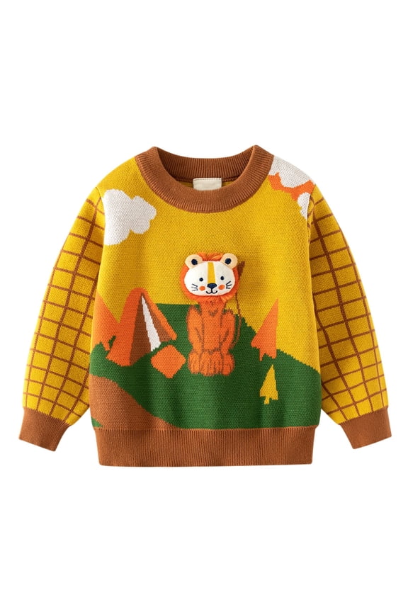 Baby Boden Sweater Boys Sweater Soft Cotton Kids Sweater for Boy (Yellow,4-5 Years)