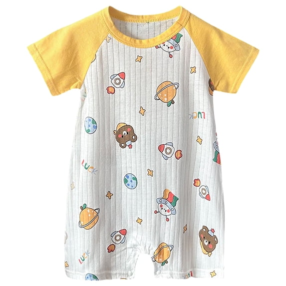 Staki Baby Boys Baby Boy Romper Newborn Infant Summer Clothes Short Sleeve Crew Neck Jumpsuit 6M 12M 18M,18-24 Months