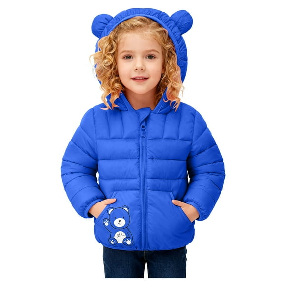 Staki Baby Boys Coat Warm Toddler Puffer Jacket Hooded Winter Outerwear for Boys Winter Coats for Toddler Boys 12M,18M,24M,2T,3T,4T,5T(Blue,4-5 Years)