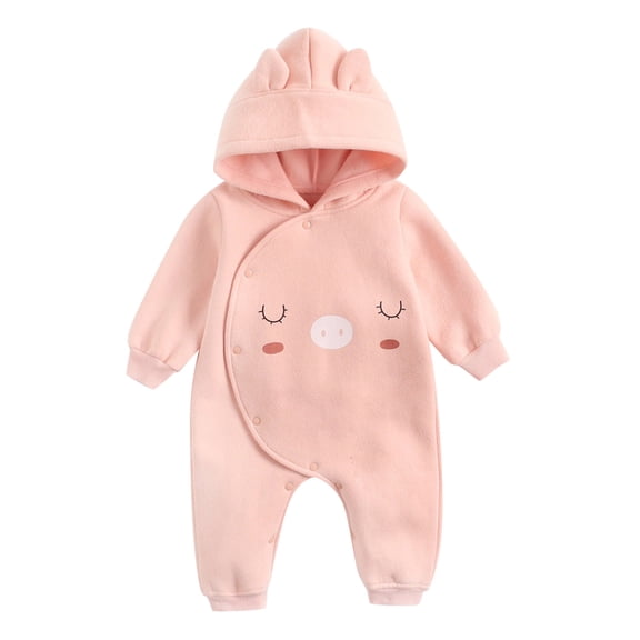 Staki Baby Boys' Footies & Rompers Fall Baby Boy Clothes Rolls Long Sleeve Ribbed Romper Onesie Boy Outfit(Hot Pink,0-6 Months)