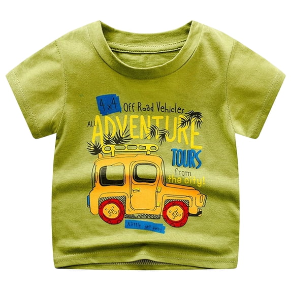 Staki Baby Boys' Toddler Short Sleeve T-Shirts Crewneck Tops Casual Basic Tees Infant Cute Summer Shirts 18M-12Y,7-8 Years