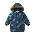 thumbnail image 1 of Staki Baby Boys Toddlers Winter Coats Hooded Puffer Jacket Down Snow Jacket Warm Fleece Coat Solid Outerwear Boys Fleece Jacket(Blue,6-7 Years), 1 of 8