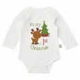 thumbnail image 1 of Staki Baby Christmas Romper Baby Girl Christmas Outfit Toddler Long Sleeve Embroidery Smocked Romper(Wine,9-12 Months), 1 of 3