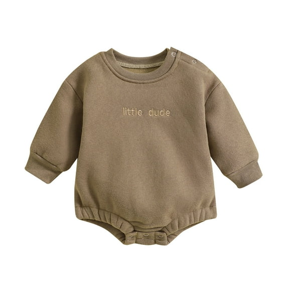 Staki Baby Clothes Boy Baby Organic Cotton Bodysuits – Baby Boy & Girl Short and Long Sleeve One-Pieces(Khaki,6-12 Months)