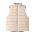 thumbnail image 1 of Staki Baby Fleece Vest Girls Vest Sleeveless Kids Thick Warm CoatPlain Cute Fuzzy Waistcoat Fashion Cardigan(Beige,9-10 Years), 1 of 9