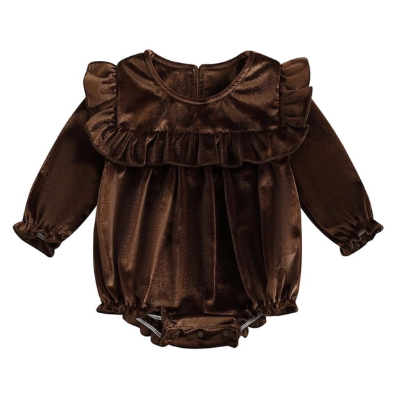 Staki Baby Girl Bubble Shirt Romper Outfit Long Sleeve Fall Bodysuit Top Newborn Oversized Crewneck Jumpsuit 0-18M,3-6 Months