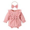 thumbnail image 1 of Staki Baby Girl Fall Romper Long Sleeve Bodysuit, Ultimate Bodysuit Hoodie Baby Girls(RD2,12-18 Months), 1 of 6