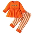 thumbnail image 1 of Staki Baby Girl Outfit Little Girls Outfits 2 Piece Toddler Long Sleeve Sweatshirt Leggings Pants Fall Winter Clothing Set 6-24M 2-4Y(Orange,12-18 Months), 1 of 9