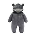 thumbnail image 1 of Staki Baby Girl Outfits Girls Winter Long Sleeve Jumpsuit Cartoon Bear Ears Outwear Cute Warm Clothes(Gray,6-9 Months), 1 of 7