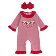thumbnail image 1 of Staki Baby Girl Valentines Outfit Valentines Baby Girl Outfit Newborn Onesie Cute Romper Infant Jumpsuit Valentines Day Clothes 0-18M(Red,12-18 Months), 1 of 7