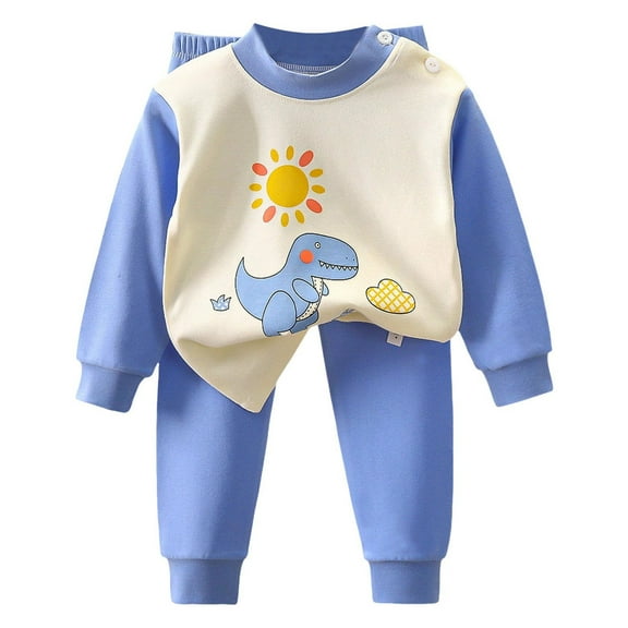 Staki Baby Girls' Clothing Sets Winter Toddler Kids Girls Cute Clothes Sweatshirt Top and Pants 2PCS Girls (Light Blue,6-12 Months)