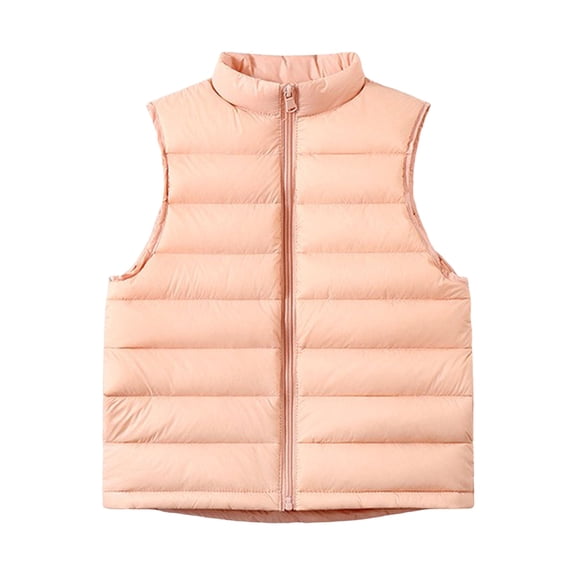 Staki Baby Girls' Outerwear Vests Toddler Girls Fleece Vest Kids V-Neck Vest Jacket Lightweight Sleevless Fall Winter Warm Outerwear(Pink,5-6 Years)
