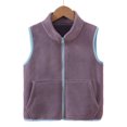 thumbnail image 1 of Staki Baby Girls Waistcoat Girls Vest Sleeveless Kids Thick Warm CoatPlain Cute Fuzzy Waistcoat Fashion Cardigan(Dark Purple,4-5 Years), 1 of 3