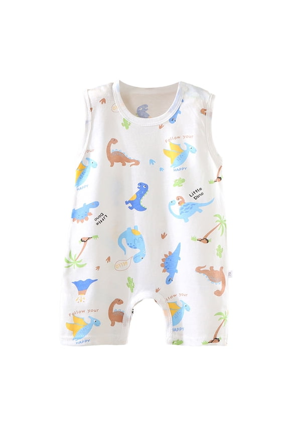 Baby Infant Boys Girl Sleeveless One-Piece Vest Rompers Tank Top Jumpsuit Toddler Cotton Outfits 6M 12M 18M Sky Blue,18-24 Months
