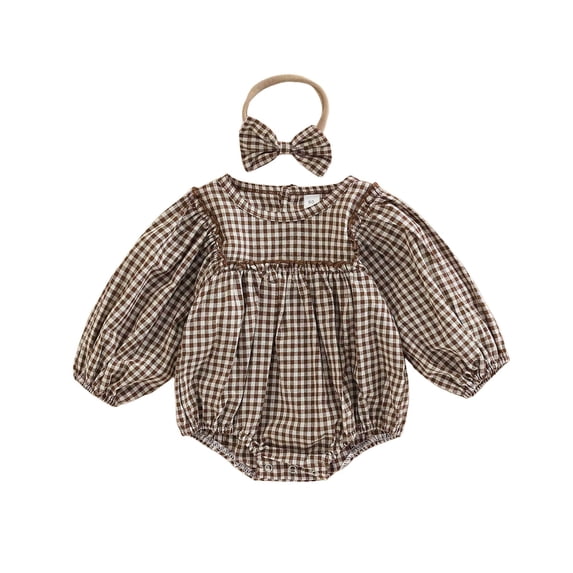 Staki Baby Long Sleeve Romper Newborn Baby Girl Outfit Cute Romper Long Sleeve Infant Bodysuit 0-18M,6-12 Months