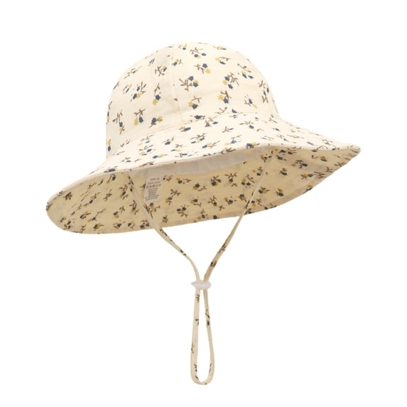 Staki Baby Sun Hat UPF 50+ Sun Protective Toddler Bucket Hat Summer Kids Beach Hats Wide Brim Outdoor Play Hat for Boys Girls Beige-c,XS