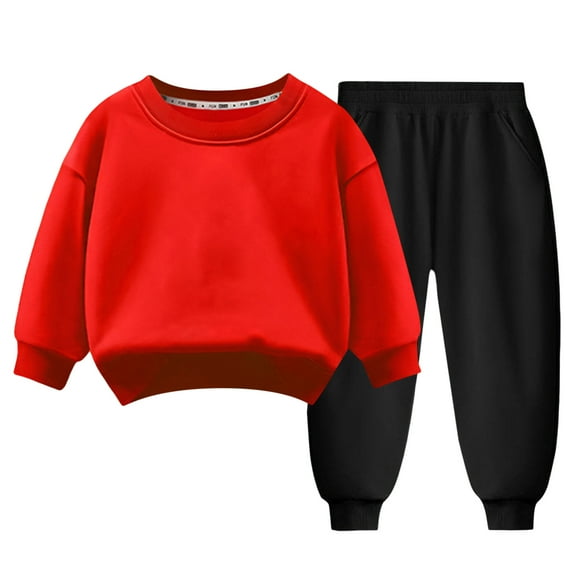Staki Baby Sweat Set Baby Boy Clothes Boys Outfits Fashion Sweatshirt Sweat Pant Kids Toddler Tops Pant Sets 3-5T 6-10Y(Red,4-5 Years)