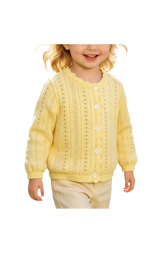 Baby Sweater Cardigan Jacquard Cable-Knit Spring Coat Long Sleeve Cardigan for Baby Girl 1-6Y,3-4 Years