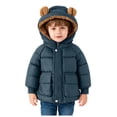 thumbnail image 1 of Staki Baby Toddler Boys Winter Coat Puffer Jacket Thicken Warm Fleece Outerwear with Hood Pocket for Kid Jackets for Toddler 1Y,2T,3T,4T,5T,6Y(Blue,3-4 Years), 1 of 7
