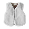 thumbnail image 1 of Staki Baby Vest Toddler Vest for Girls Sleeveless Reversible Fleece Vest Fall Winter Button Down Waistcoat Outerwear(Light Gray,9-10 Years), 1 of 4