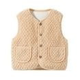 thumbnail image 1 of Staki Baby Winter Coat Fleece Vest for Girls Mock Neck Vests Comfortable Warm Flannel Jacket Coats for Fall Outfits(Khaki,0-6 Months), 1 of 4