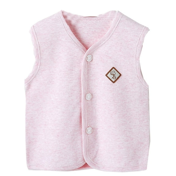 Staki Baby Winter Coat Toddler Girls Fleece Vest Kids V-Neck Vest Jacket Lightweight Sleevless Fall Winter Warm Outerwear(Pink,0-3 Months)
