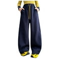 thumbnail image 1 of Staki Back to School Clothes Girls Sweatpants - Soft Fleece Joggers with Drawstring Waist and Pockets - Casual Athletic Pants for Girls 5-9Y 10-17Y(Navy,5-6 Years), 1 of 9