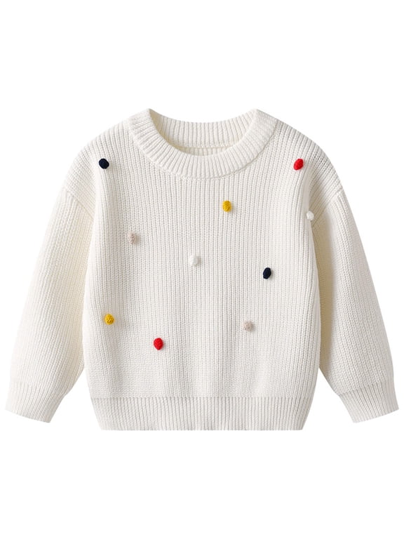 Back to School Clothes for Boys Boys' Casual Knit Cable Sweater Pullover for Kids(White,3-4 Years)