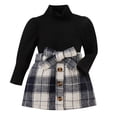 thumbnail image 1 of Staki Back to School Outfits for Girls Girls 2 Piece Outfit Long Sleeve T Shirt and Short Skirt Set(Black,3-4 Years), 1 of 8