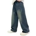 thumbnail image 1 of Staki Baggy Jeans Boys Boys Baggy Jeans Kids Casual Straight Leg Loose Fit Denim Pants with Pockets(Blue,13-14 Years), 1 of 9