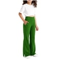 thumbnail image 1 of Staki Big Girls Flared Leggings Girl's Bootcut Yoga Pants with Pockets,High Waisted Casual Kids Bell Bottoms Pants 6-10Y 11-15Y(Green,8-9 Years), 1 of 5