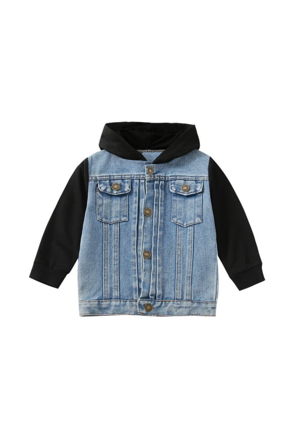 Black Jacket Boys Boys Fleece Jackets Cotton Plaid Coat Hoodie Winter Warm Full Zip Jacket for Kids(Blue,3-4 Years)