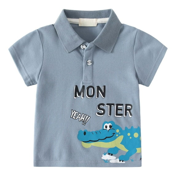 Staki Boy Short Sleeve Knit Polo Shirt Boys Polo Shirts Kids School Uniform Shirts Short Sleeve Boys Collared Shirts 1-6Y(Blue,3-4 Years)