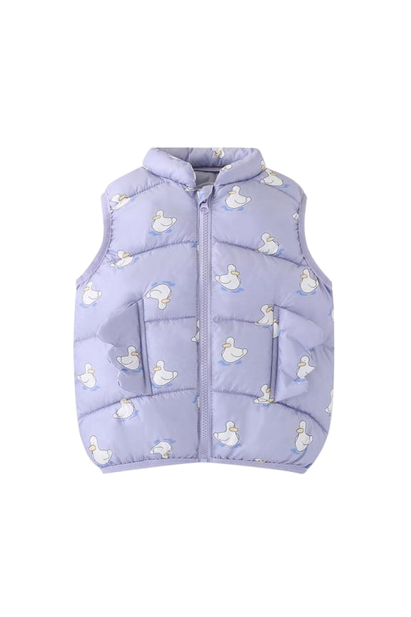 Boy Vest Jacket Boy's Pocket Front Buckle Sleeveless Vest Jacket(Purple,18-24 Months)