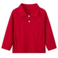 thumbnail image 1 of Staki Boys Baby Polo Uniform Shirt Boys Long Sleeve Polo Shirt Performance Casual Wear Breathable Stretch(Red,4-5 Years), 1 of 5