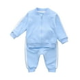 thumbnail image 1 of Staki Boys Back to School Clothes Toddlers and Baby Boys' Sweatshirt and Sweatpant Set (Light Blue,5-6 Years), 1 of 5