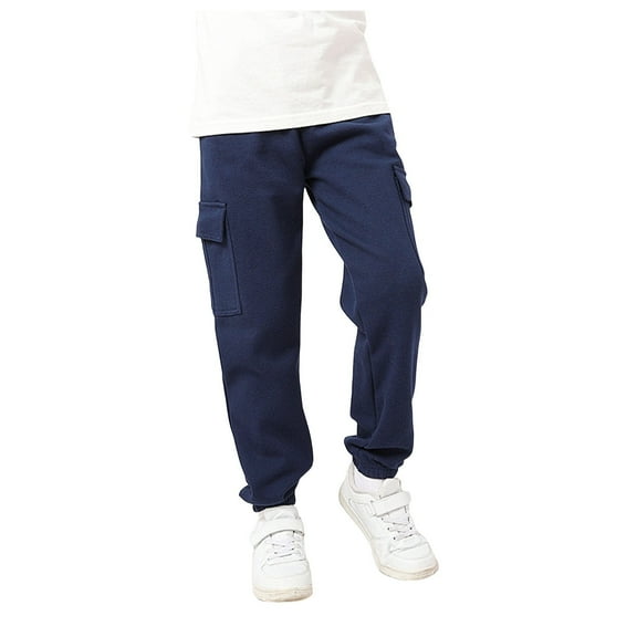 Staki Boys Baggy Pants Kid's Cargo Pants Boys Outdoor Pants, Durable Children's Hiking, Camping, Adventure Pants(Dark Blue,14-15 Years)
