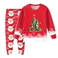 thumbnail image 1 of Staki Boys Christmas Pjs Christmas Boys Pajamas Big Boys Pjs Set Long Sleeve and Pants 2 Piece Boys Sleepwear Lounge Clothes(Red,7Y), 1 of 5