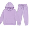 thumbnail image 1 of Staki Boys Clothes Ribbed Solid Long Sleeve Hoodie Sweatshirt and Sweatpants 2Pcs Fall Winter Outfits for 2-13 Years,12-13 Years, 1 of 2