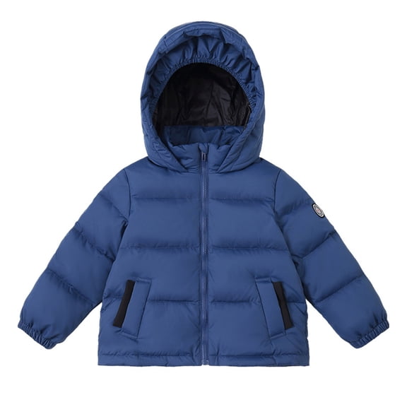 Staki Boys Coat Boys' Jacket -Weather Resistant Down Coat for Boys - Insulated Quilted Bubble Puffer(Navy,3-4 Years)