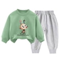 thumbnail image 1 of Staki Boys Fall Clothes Toddler Baby Boy Clothes Long Sleeve Sweatshirt Pullover Joggers Pants Fall Winter Outfit Set 2-5T 6-12Y(Light Green,2-3 Years), 1 of 8