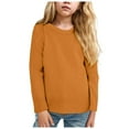 thumbnail image 1 of Staki Boys Fall Long Sleeve Shirts Boys Long Sleeve Shirts Kids Crewneck T Shirts Casual Tops Basic Tees(Coffee,6-7 Years), 1 of 7