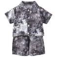 thumbnail image 1 of Staki Boys Fashion Boys Hawaiian Outfit 2Pcs Set Summer Beach Button-Down Shirt Top + Shorts for Kids,9-10 Years, 1 of 7