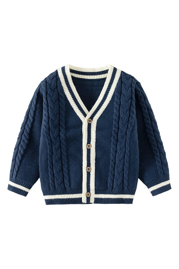 Boys Fleece Clothes Boys' and Toddler Long Sleeve Pullover Sweater (Navy Blue,3-4 Years)