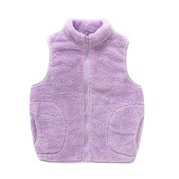Staki Boys' Full-Print Down Jacket Boys Polar Fleece Vest Winter Thick Warm Outerwear Funny Vest(Purple,4-5 Years)